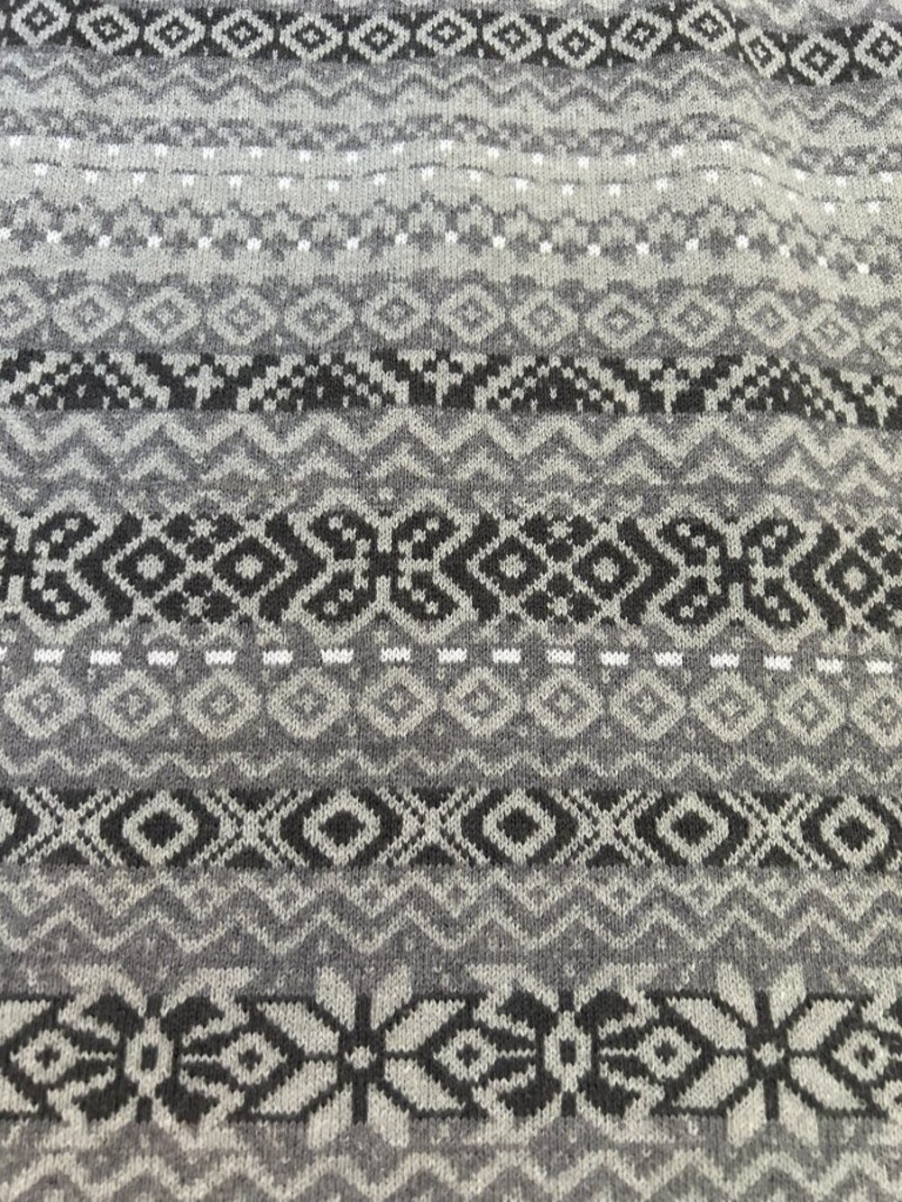 J. Hill Fair Isle Knit White/Gray/Black Skirt M - Picture 3 of 5
